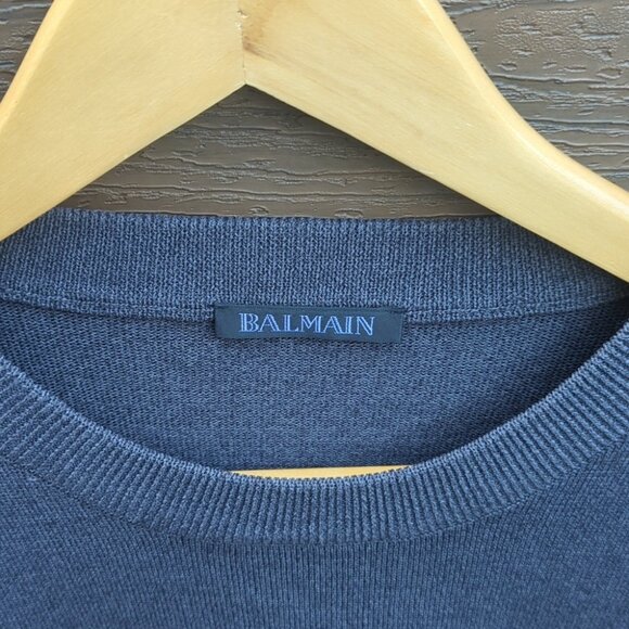 Balmain Charcoal Knit Wear Sweater with Zipper Accent - Size M Like New - Picture 3 of 9